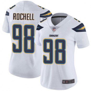 Los Angeles Chargers NFL Football Isaac Rochell White Jersey Women Limited 98 Road Vapor Untouchable